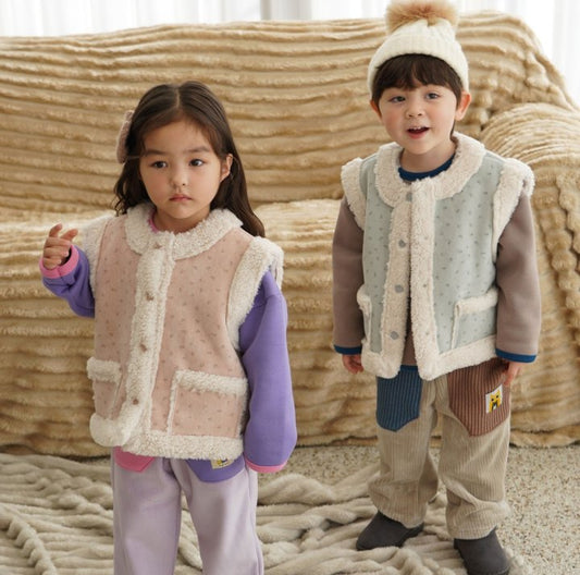 눈송이무스탕조끼