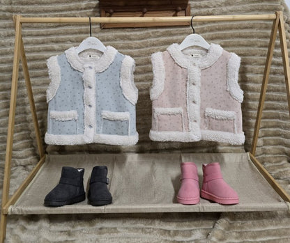 눈송이무스탕조끼